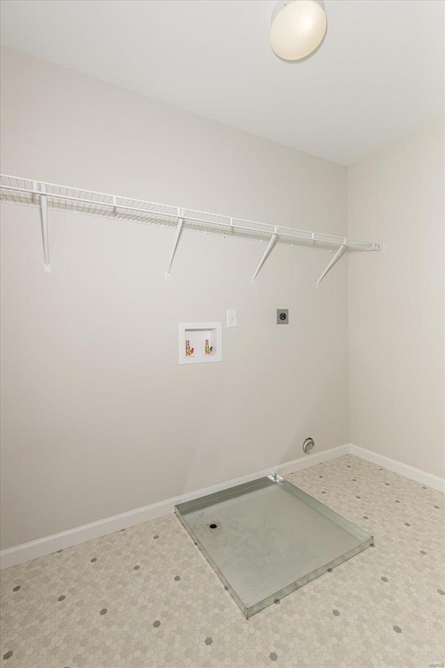 washroom featuring electric dryer hookup and washer hookup