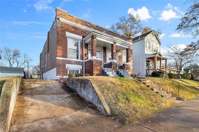 view of front of property with a porch