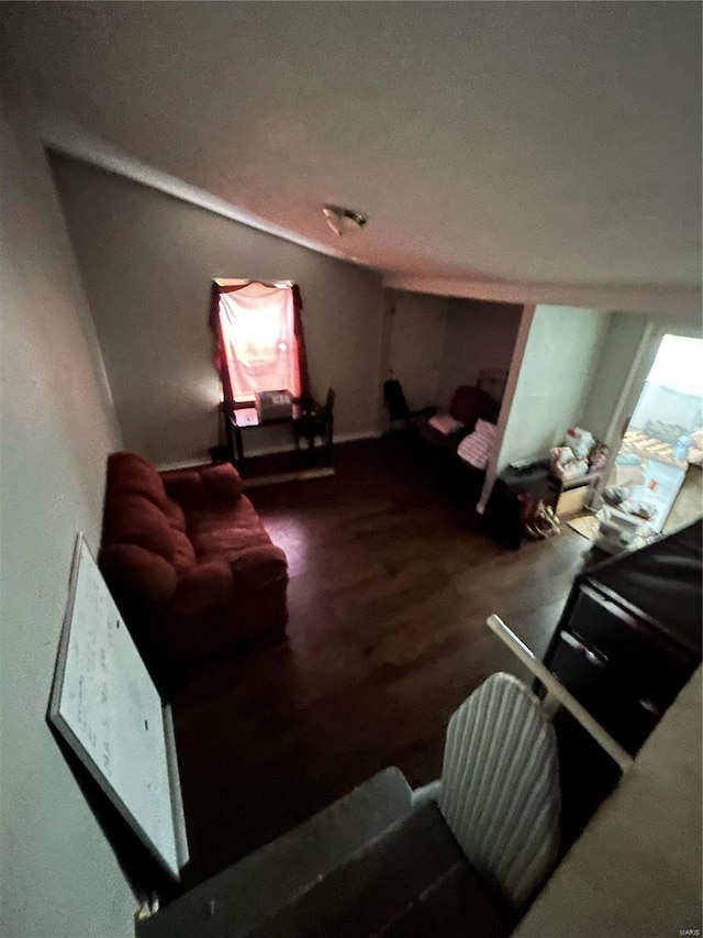 living room with hardwood / wood-style flooring