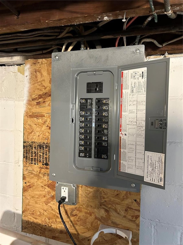 utility room featuring electric panel