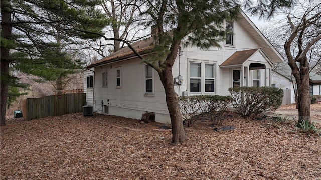 view of property exterior featuring central air condition unit