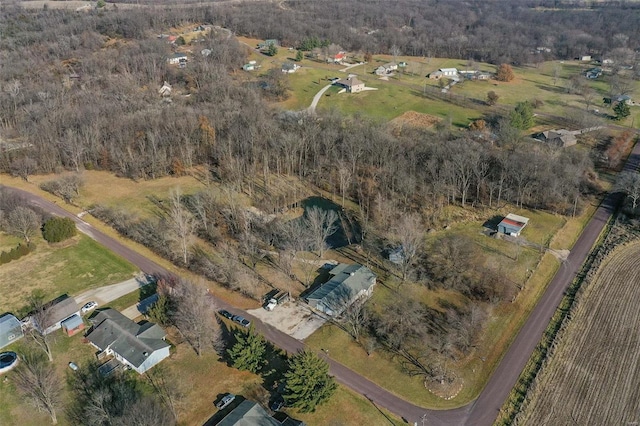 aerial view featuring a rural view