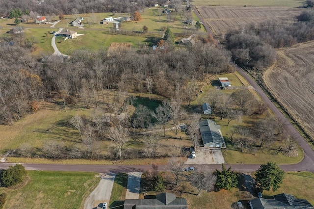 aerial view with a rural view