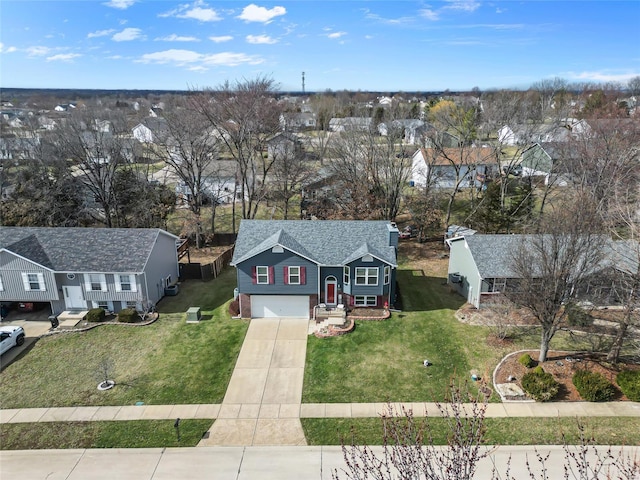 drone / aerial view with a residential view