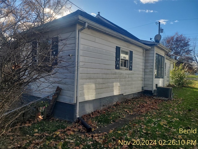 view of home's exterior with central air condition unit