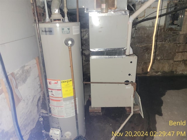 utilities with heating unit and water heater