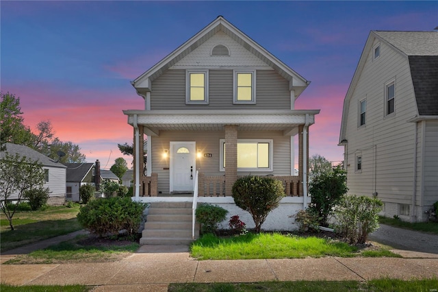 view of front of home featuring a porch