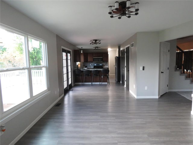 interior space featuring dark wood-type flooring