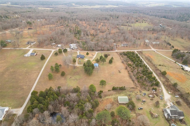 aerial view with a rural view