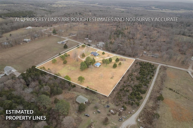 bird's eye view featuring a rural view