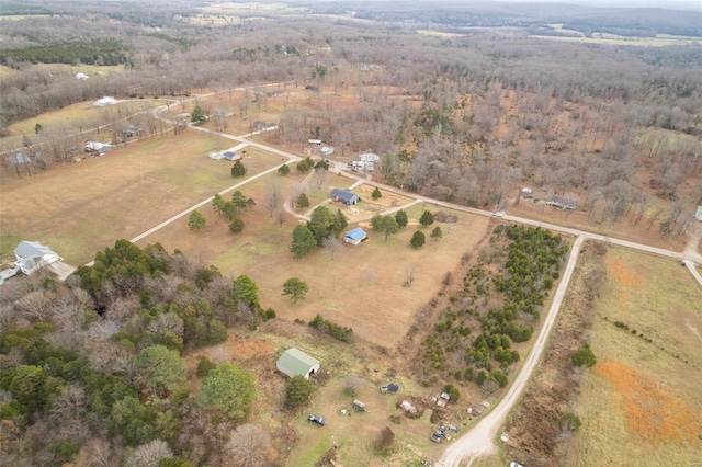 bird's eye view with a rural view