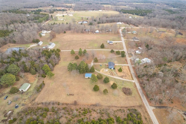 drone / aerial view with a rural view