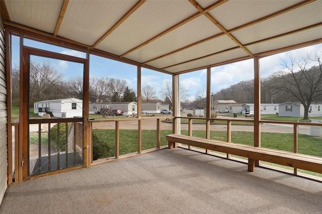 view of unfurnished sunroom