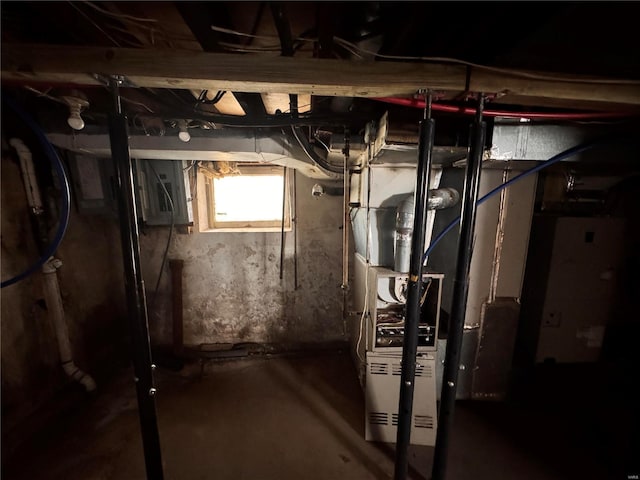 basement with electric panel