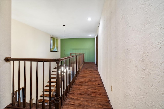 hallway featuring dark wood-type flooring