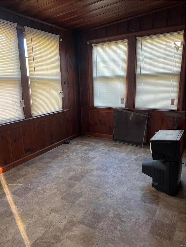 interior space featuring wood ceiling