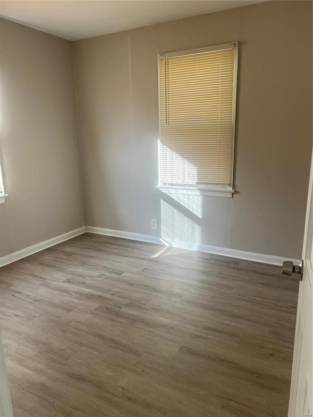 empty room featuring wood-type flooring