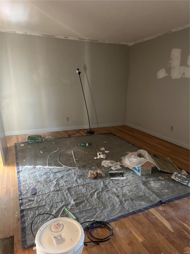 unfurnished room featuring wood-type flooring