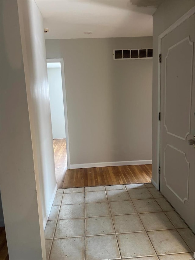 hall featuring light wood-type flooring