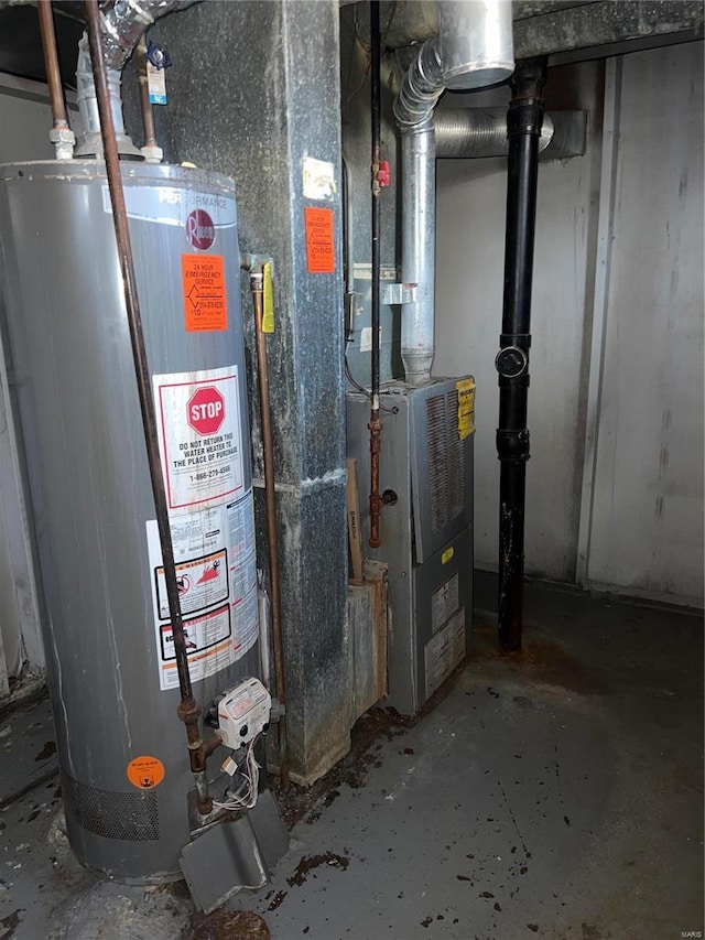 utilities featuring gas water heater