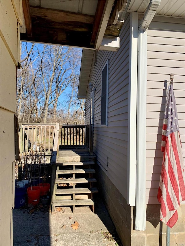 view of home's exterior with a deck