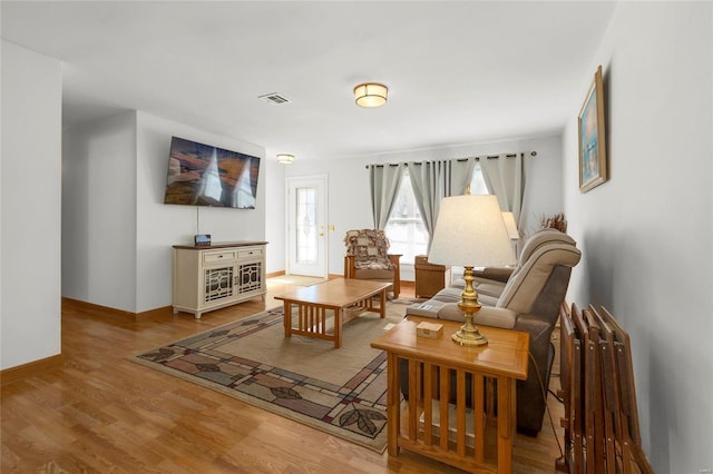 living room featuring hardwood / wood-style flooring