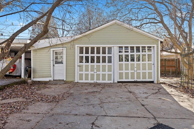 view of garage