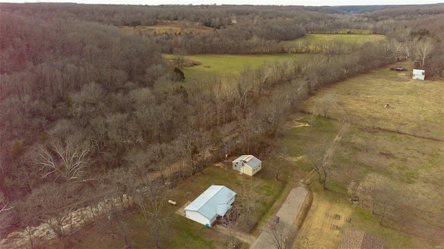 aerial view with a rural view