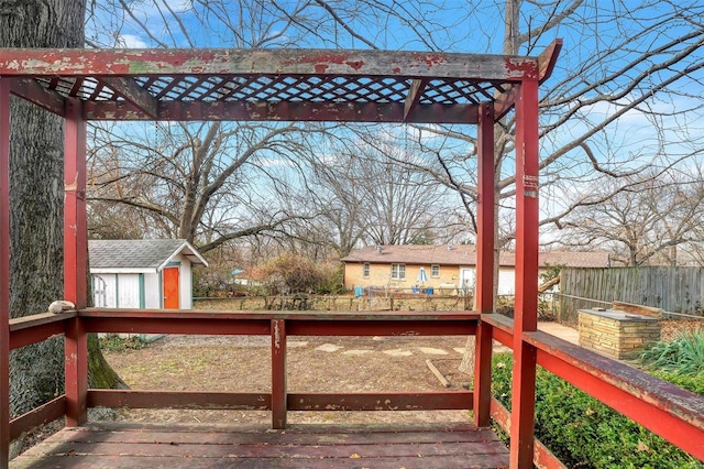 deck with a storage unit