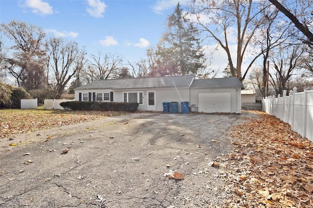 exterior space featuring a garage