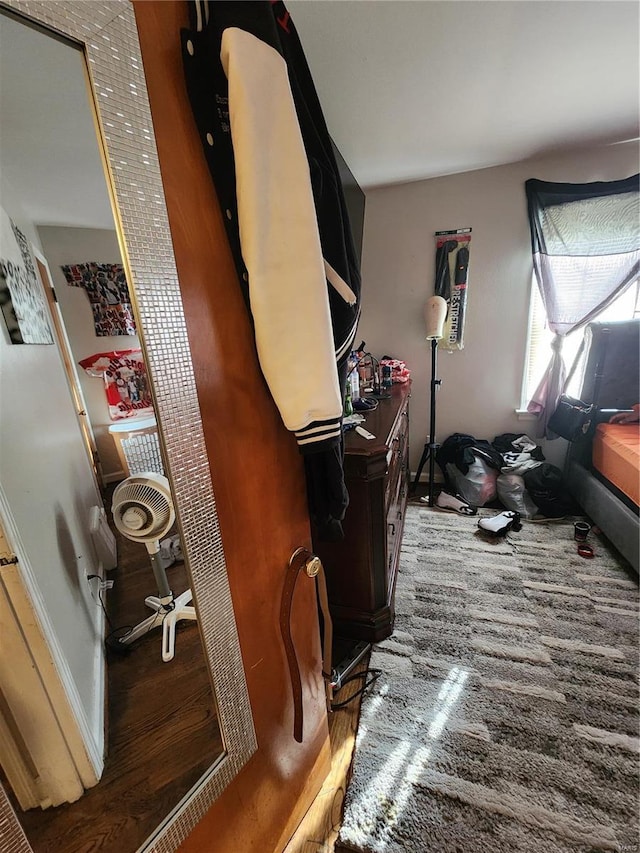 bedroom featuring hardwood / wood-style floors