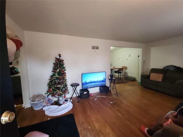 living room featuring hardwood / wood-style flooring