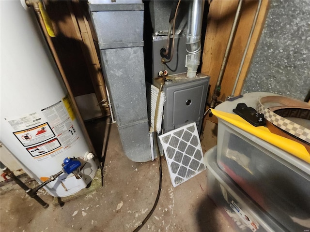 utilities featuring heating unit and water heater