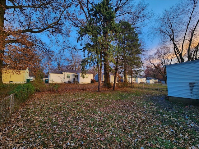 view of yard with fence