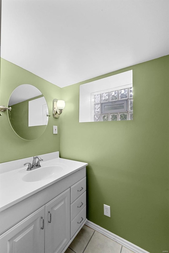 bathroom featuring vanity and tile patterned floors