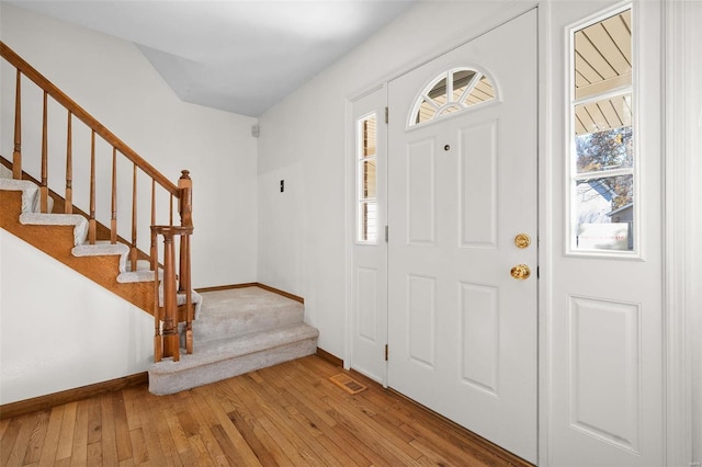 entrance foyer with hardwood / wood-style flooring