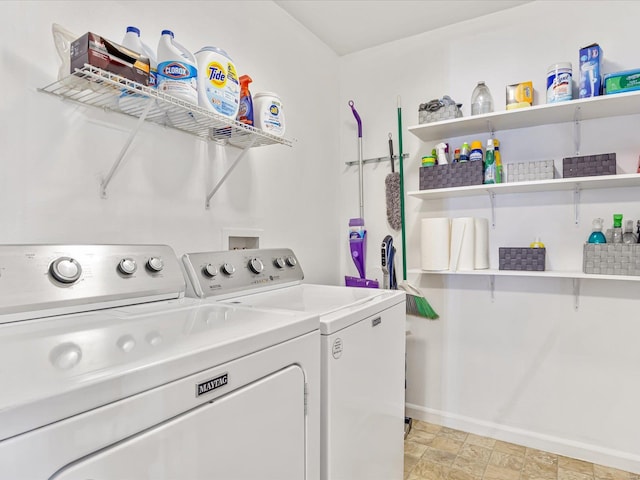 laundry area with washer and dryer