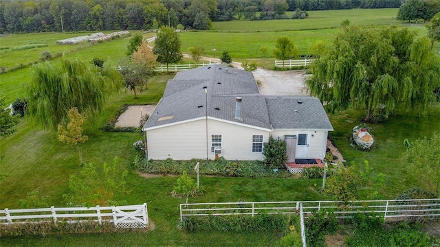 drone / aerial view featuring a rural view