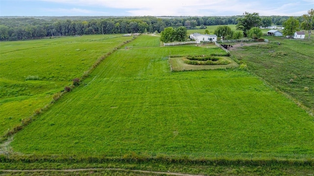 aerial view featuring a rural view