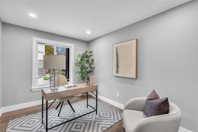 office featuring light wood-type flooring