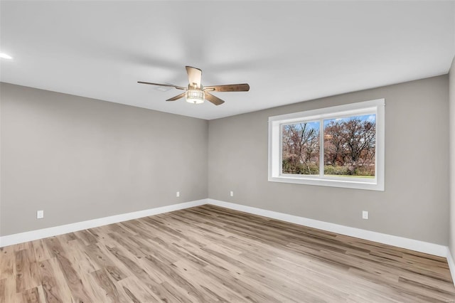 empty room with light wood-type flooring