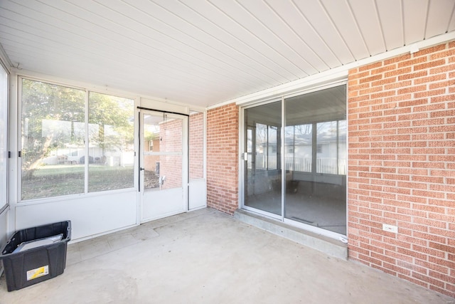 view of unfurnished sunroom