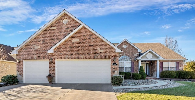 front of property with a garage