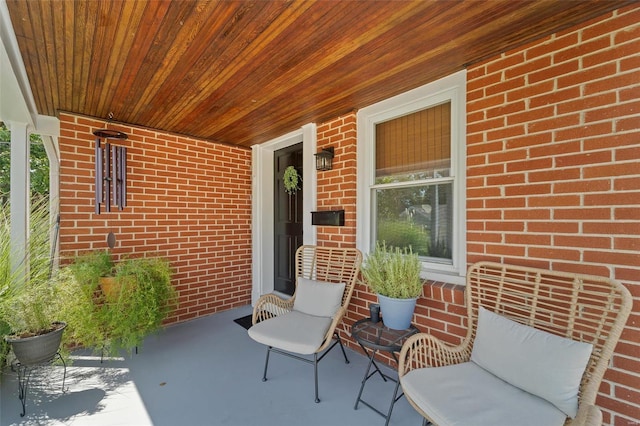 view of patio with a porch