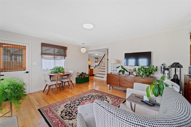 living room featuring hardwood / wood-style flooring