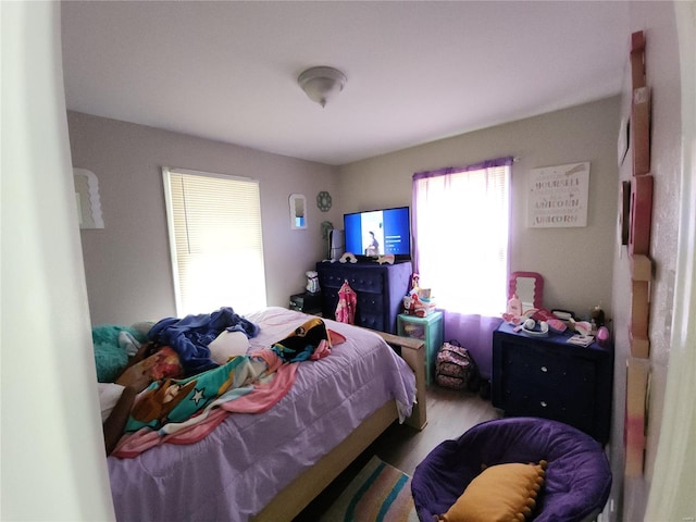 bedroom with hardwood / wood-style flooring