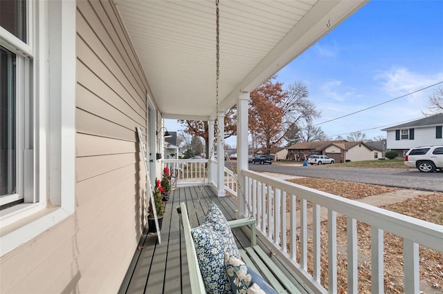 deck with a porch