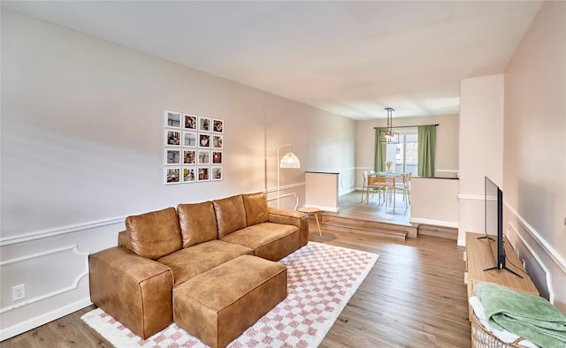 living room featuring hardwood / wood-style flooring