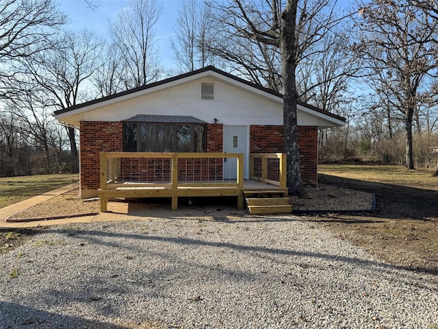 view of front of house featuring a deck