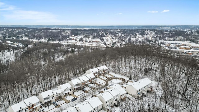 view of snowy aerial view